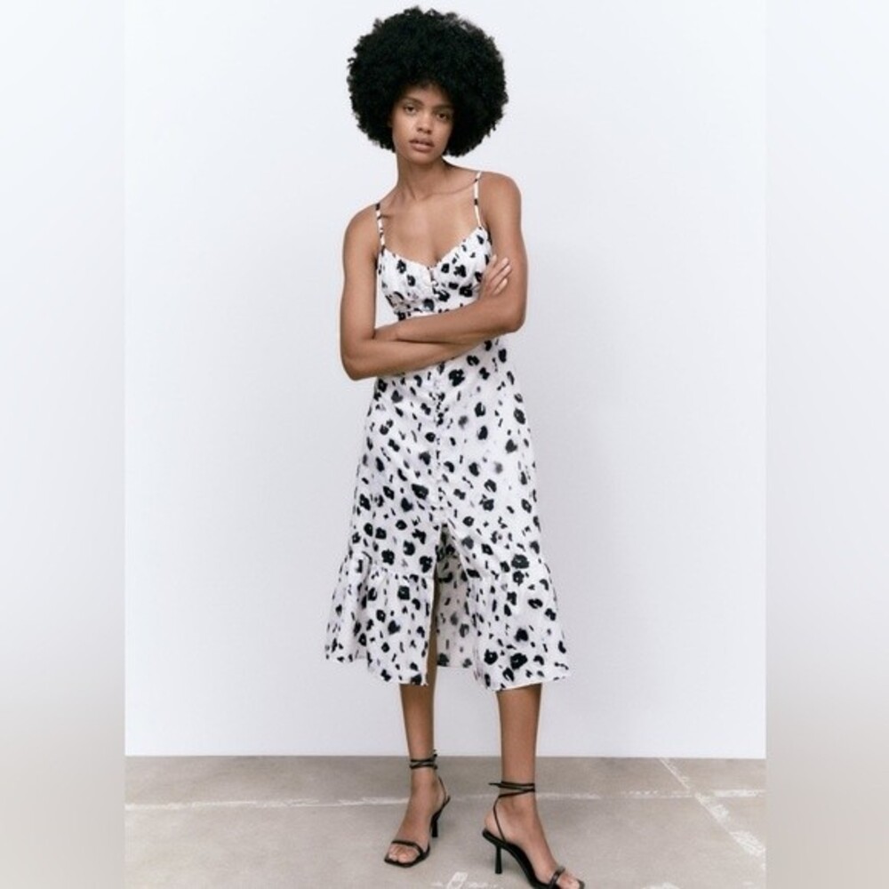 ZARA ANIMAL PRINT MIDI DRESS